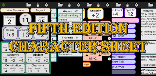 install Fifth Edition Character Sheet on PC