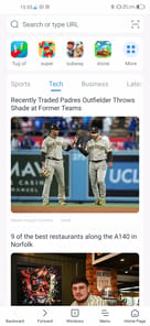 ZTE Browser APK screenshot 1