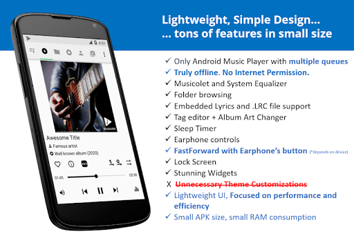 Musicolet Music Player [Free, No ads] APK screenshot 1