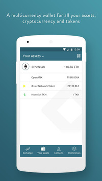 Eidoo: Bitcoin and Ethereum Wallet APK screenshot 1