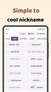 Name style: Nickname Generator APK screenshot 1