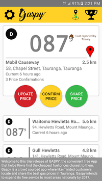 Gaspy - NZ Fuel Prices APK screenshot 1
