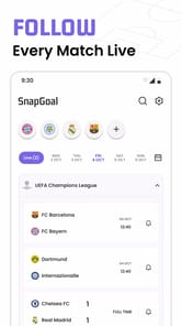 Soccer Live Scores: SnapGoal APK screenshot 1