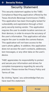 TABC: Compliance Reporting APK screenshot 1