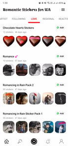 Romantic Stickers for WA APK screenshot 1